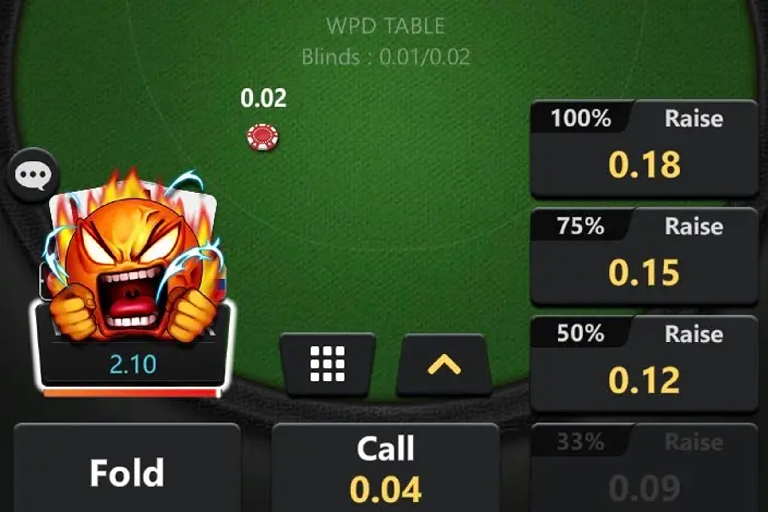 losing player at the poker table